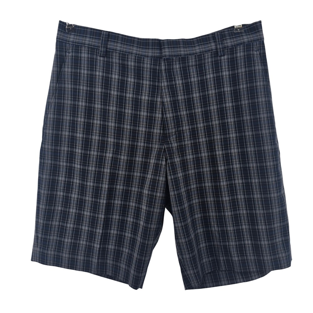 Nike Tiger Woods Collection Golf Shorts Mens 34 Blue Gray Plaid Stretch